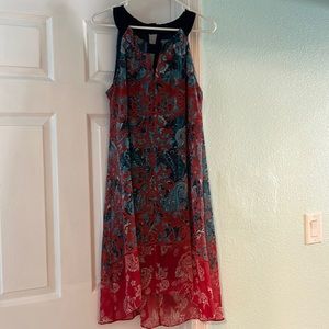 Blue & Red print dress